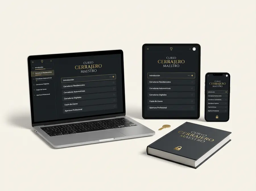 Contenido del Curso Cerrajero Maestro en computadora, tablet y celular